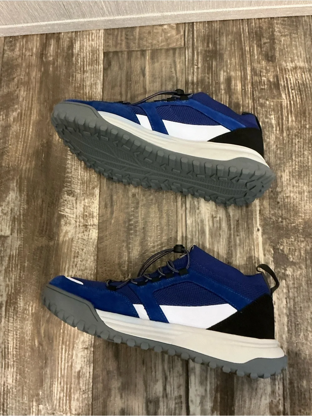 Hybrid Green Label Men's Blue Mesh & Suede Trail Sneaker Size 9